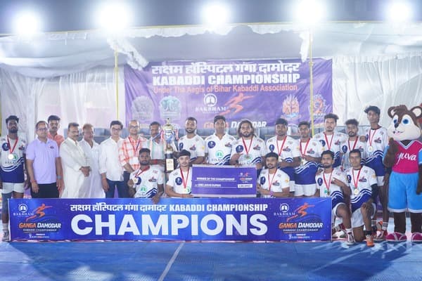 Dev Kabaddi Academy celebrating as Ganga Damodar Kabaddi Championship Season 1 winners